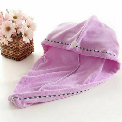 3PCS Rapid Fast Drying Hair Absorbent Towel Turban Wrap Soft Shower Bath Cap Hat