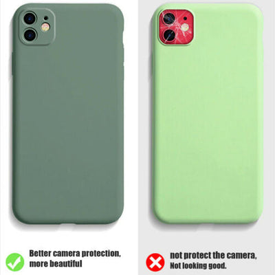 For iPhone 13 12 11 Pro Max X XS XR 8 7 Plus SE Silicone Case Camera Lens Cover