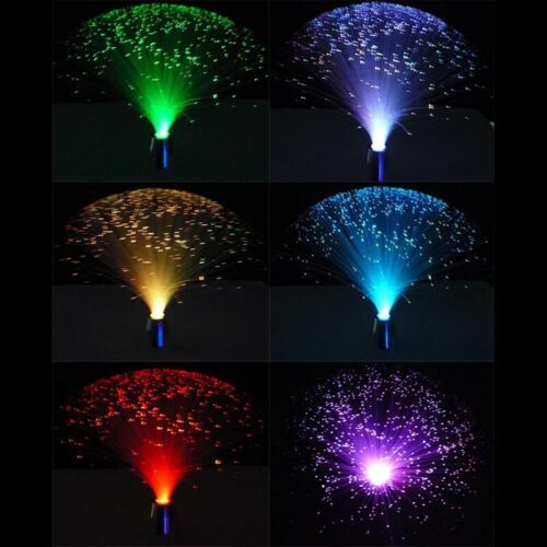 Colour Changing LED Fibre Optic Lamp Crystal Fountain Night Light Home Decor AU