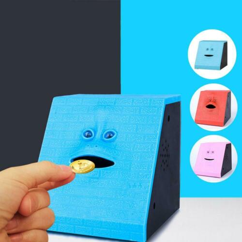 Facebank Face Piggy Bank Sensor Coin Eating Saving Money Box Kids Gift New