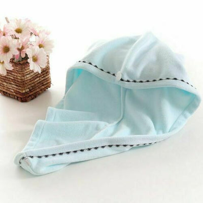 3PCS Rapid Fast Drying Hair Absorbent Towel Turban Wrap Soft Shower Bath Cap Hat