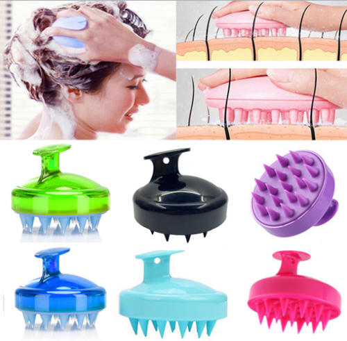 Silicone Shampoo Scalp Shower Body Washing Hair Massage Massager Brush