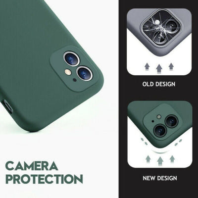 For iPhone 13 12 11 Pro Max X XS XR 8 7 Plus SE Silicone Case Camera Lens Cover