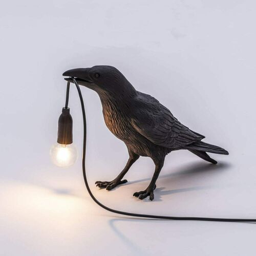 Bird Table Lamp Resin Crow Raven Desk Bedroom Wall Sconce Light Fixtures Gift AU