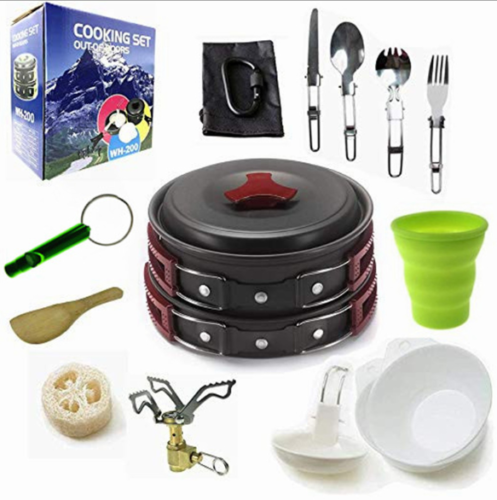 18Pcs Camping Cookware Set Outdoor Hiking Cooking