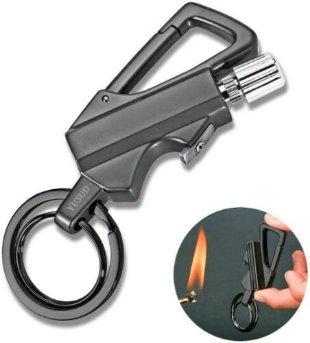 Permanent Match, Flint Fire Starter, Lighter, Survival, Keychain w/Bottle Opener