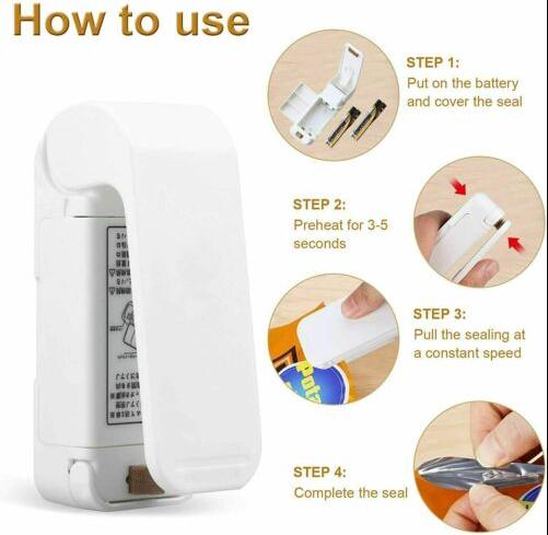 Plastic Poly Bag Handheld Mini Sealer Heat Sealing Machine Portable Sealer for