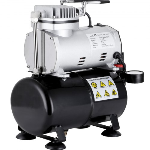 1/6HP Air Compressor with Tank for Air Brush Spray Gun Nail Art Make Up Tattoo